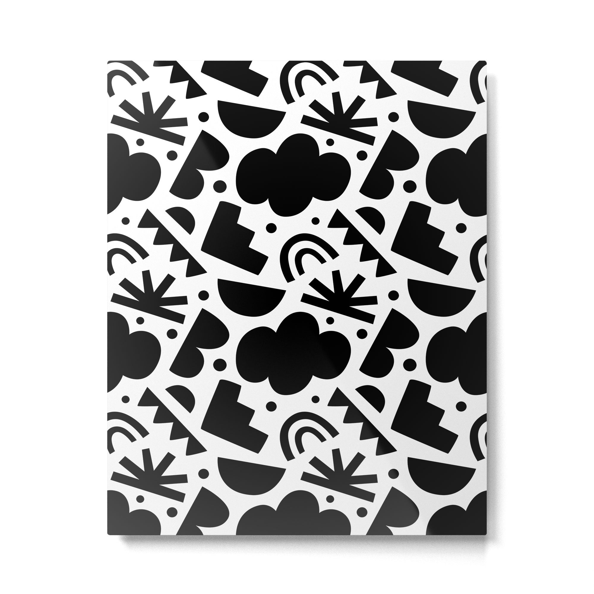 Black and white organic shape art pattern Metal Print Gallery Image 6