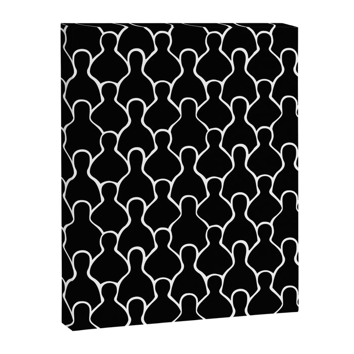 Black and white people crowd pattern Canvas Print Gallery Image 1