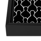 Black and white people crowd pattern Framed Canvas Print Gallery Image 3
