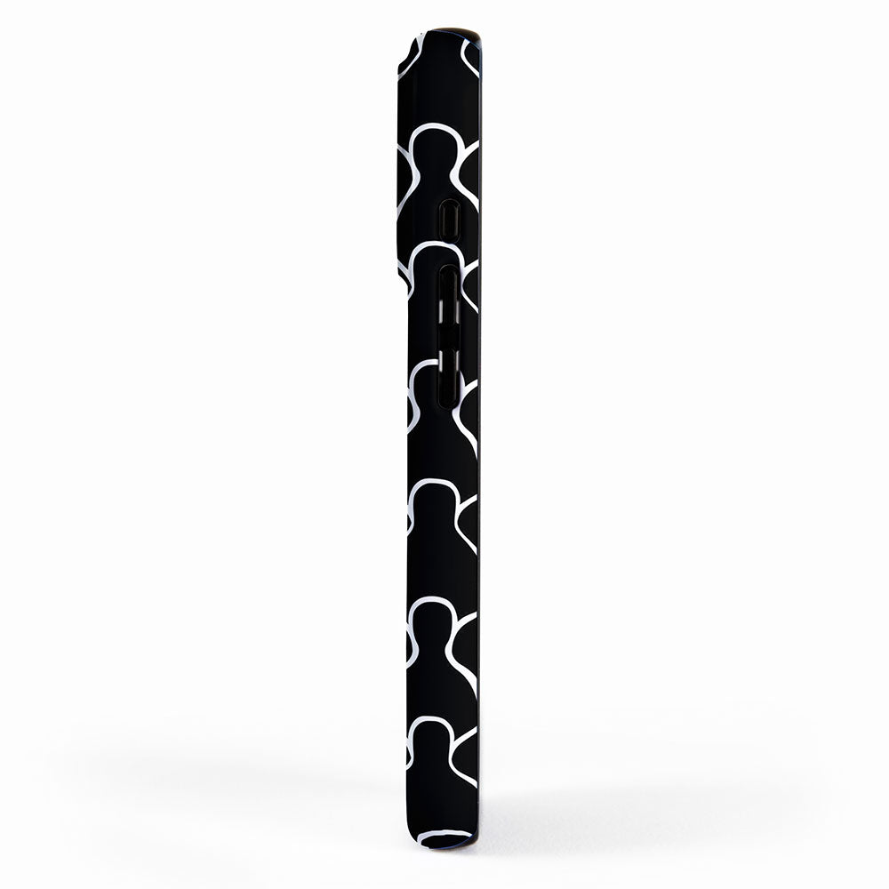 Black and white people crowd pattern iPhone Case Gallery Image 2