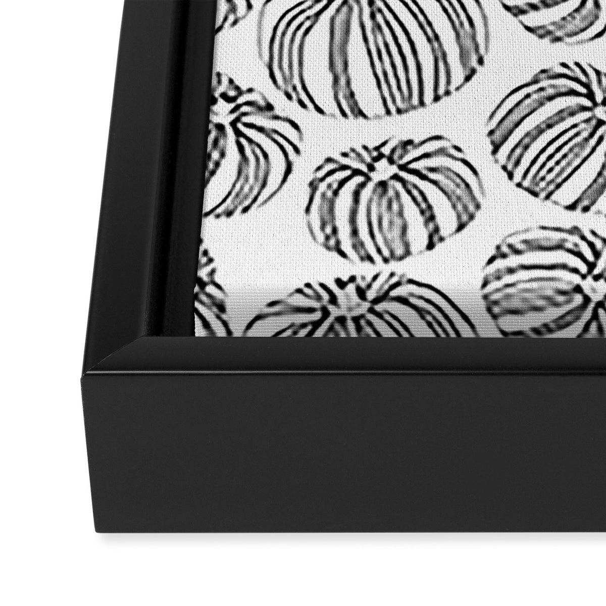 Black and white pumpkin vegetable pattern Framed Canvas Print Gallery Image 3