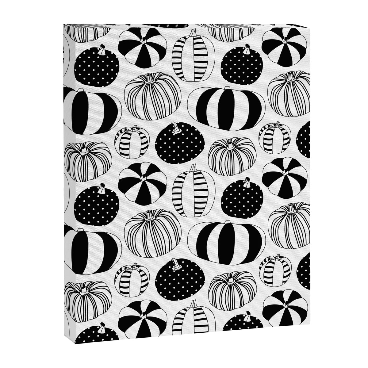 Black and white pumpkin vegetable pattern Canvas Print Gallery Image 8