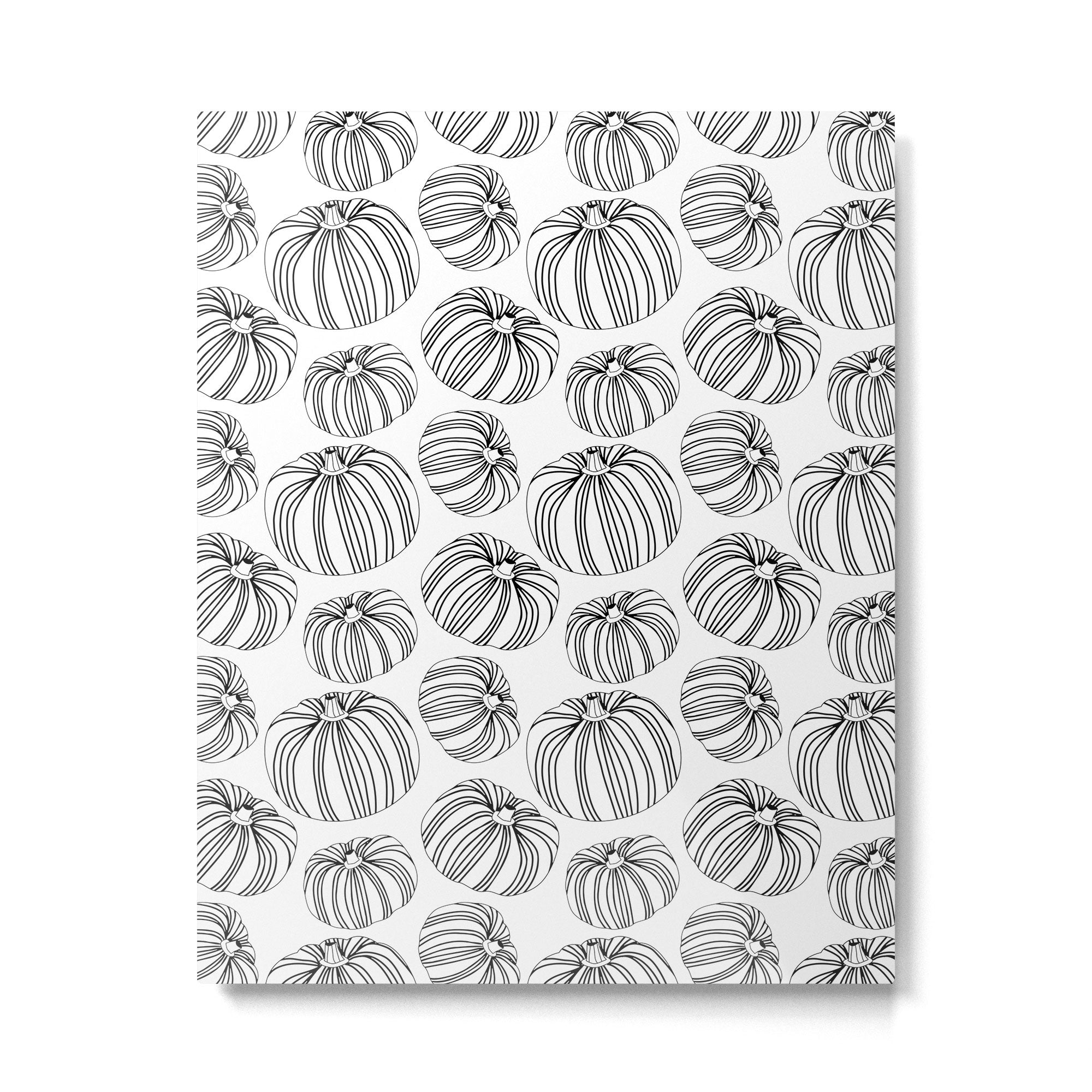Black and white pumpkin vegetable pattern Metal Print Gallery Image 6