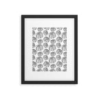 Black and white pumpkin vegetable pattern Framed Art Print Gallery Image 6