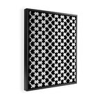 Black and white puzzle piece shape pattern Framed Canvas Print Gallery Image 2