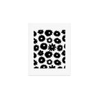 Black and white retro flower art pattern Art Print Gallery Image 1