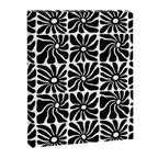 Black and white retro flower art pattern Canvas Print Gallery Image 8