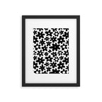 Black and white retro flower pattern Framed Art Print Gallery Image 6