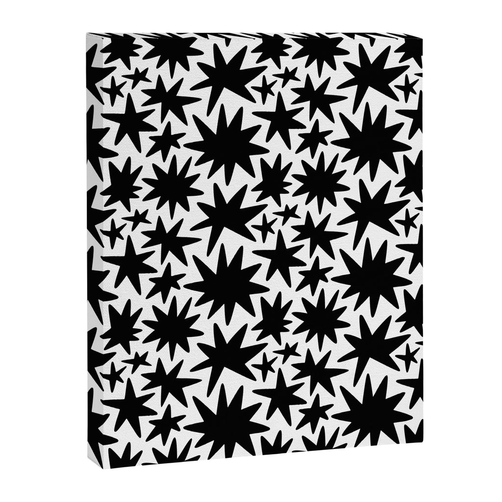 Black and white star shape pattern Canvas Print Gallery Image 8