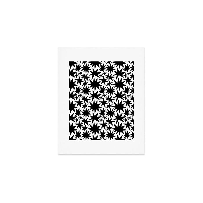 Black and white star shape pattern Art Print Gallery Image 1