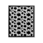 Black and white star shape pattern Framed Canvas Print Gallery Image 8