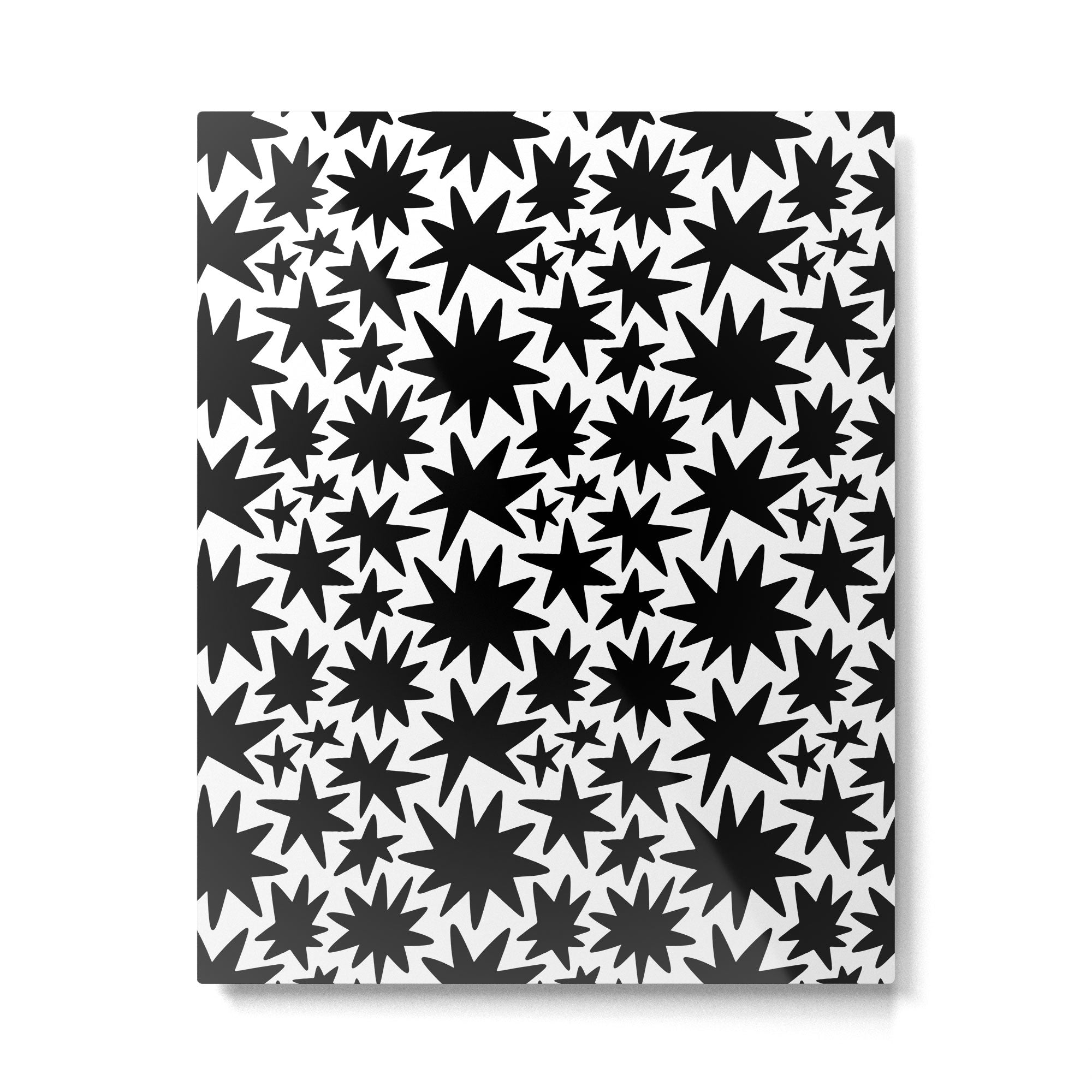 Black and white star shape pattern Metal Print Gallery Image 6