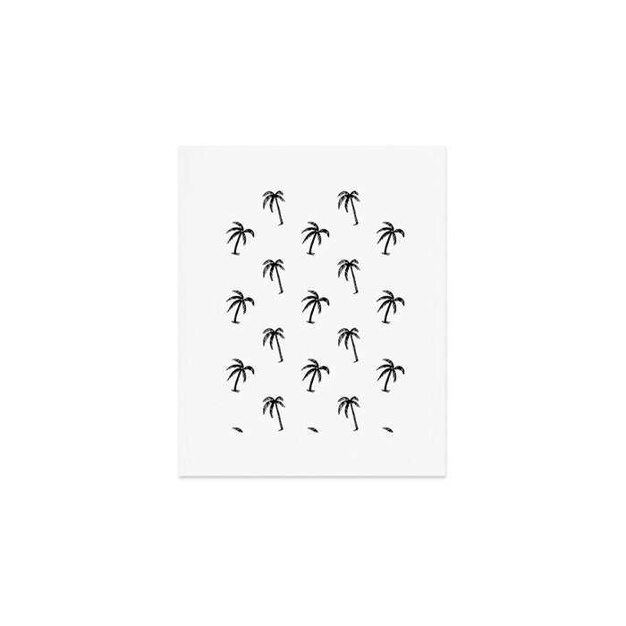 Black and white tropical palm tree pattern Art Print Gallery Image 1