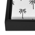 Black and white tropical palm tree pattern Framed Canvas Print Gallery Image 3