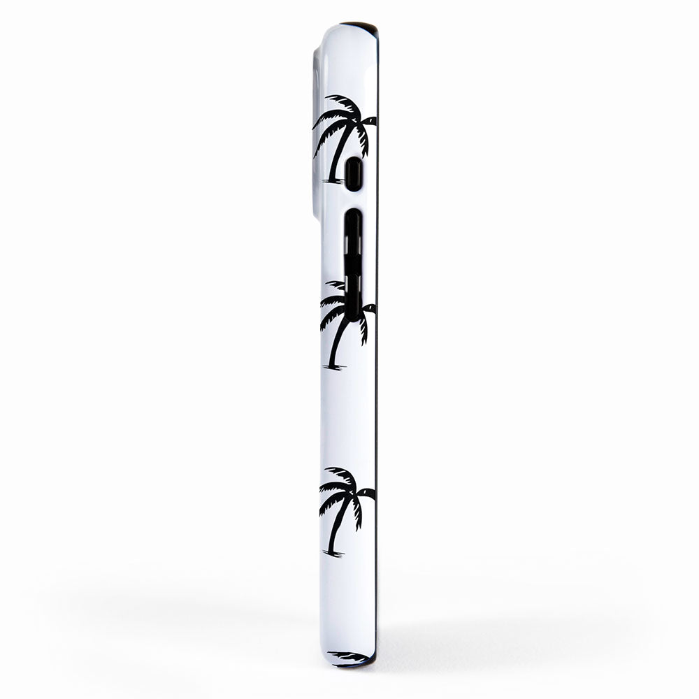 Black and white tropical palm tree pattern iPhone Case Gallery Image 2