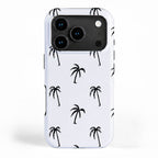 Black and white tropical palm tree pattern iPhone Case Gallery Image 1