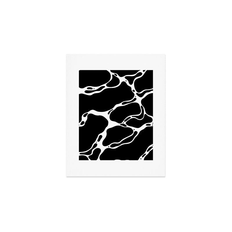 Black and white water wave ripple pattern Art Print Gallery Image 1