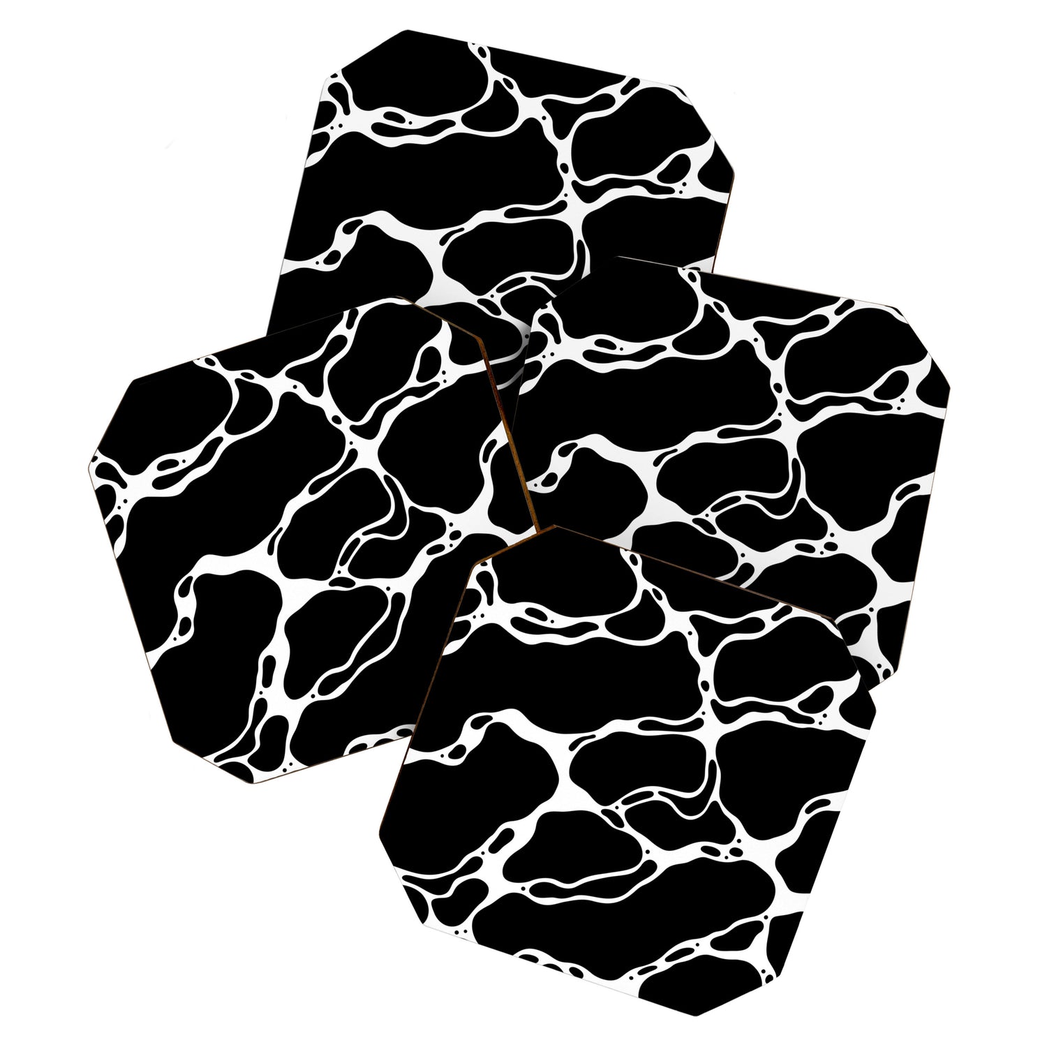 Black and white water wave ripple pattern Coaster Gallery Image 1