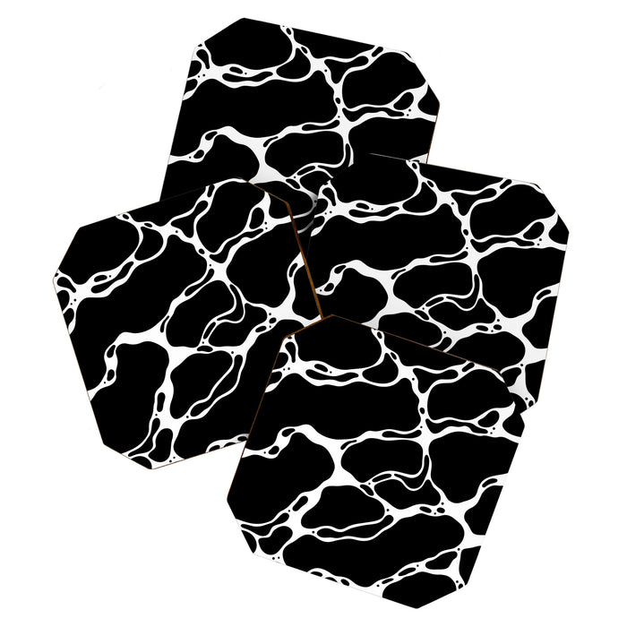 Black and white water wave ripple pattern Coaster Gallery Image 1