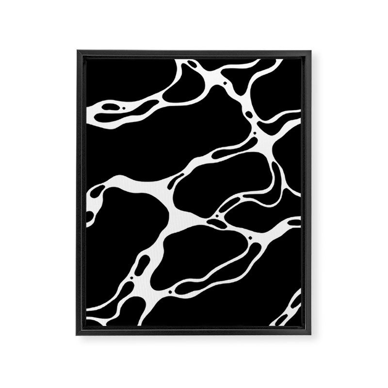Black and white water wave ripple pattern Framed Canvas Print Gallery Image 8