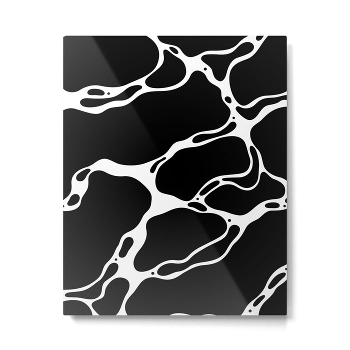 Black and white water wave ripple pattern Metal Print Gallery Image 1
