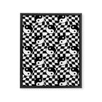 Black and white yin yang checkered pattern Framed Canvas Print Gallery Image 8