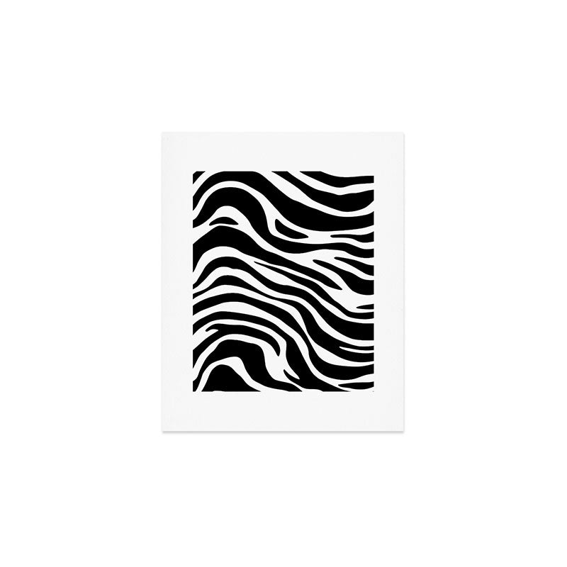 Black and white zebra stripe pattern Art Print Gallery Image 1