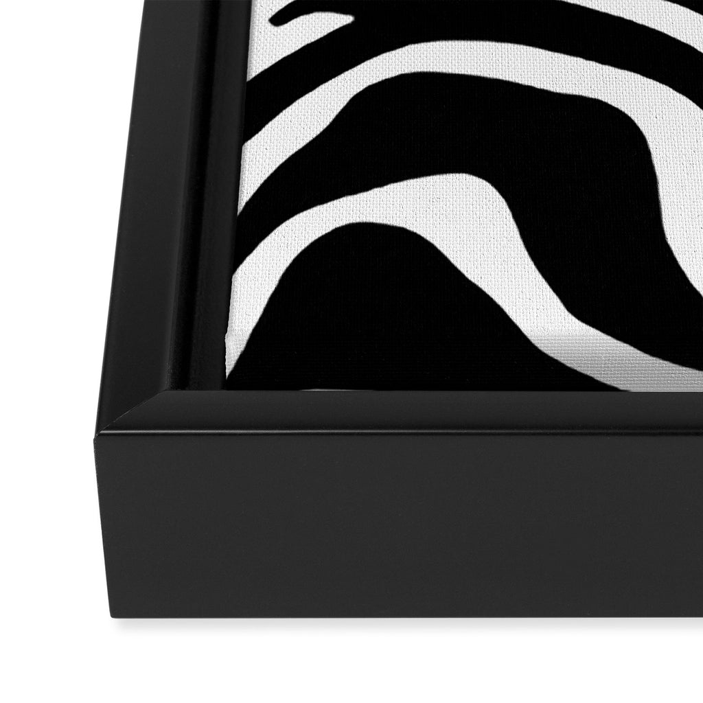Black and white zebra stripe pattern Framed Canvas Print Gallery Image 3