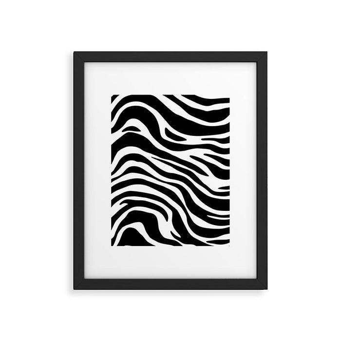 Black and white zebra stripe pattern Framed Art Print Gallery Image 1