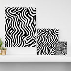Black and white zebra stripe print art pattern Canvas Print Gallery Image 3
