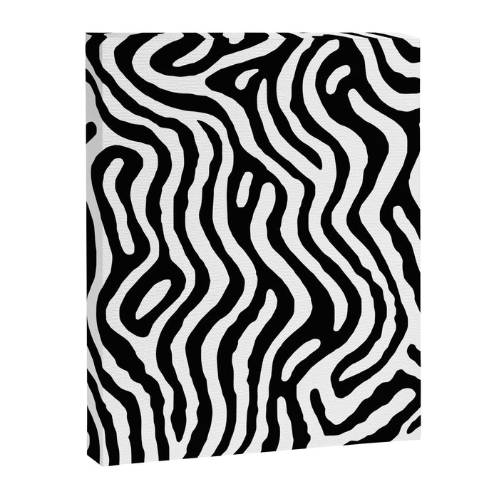 Black and white zebra stripe print art pattern Canvas Print Gallery Image 1
