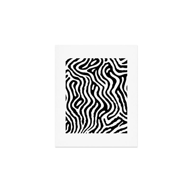 Black and white zebra stripe print art pattern Art Print Gallery Image 1