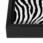 Black and white zebra stripe print art pattern Framed Canvas Print Gallery Image 3