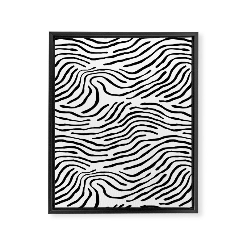 Black and white zebra stripe print art pattern Framed Canvas Print Gallery Image 8