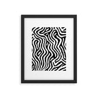 Black and white zebra stripe print art pattern Framed Art Print Gallery Image 6
