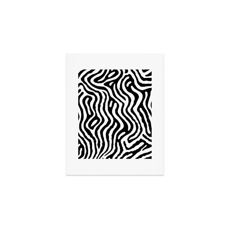 Black and white zebra stripe print art pattern Art Print Gallery Image 1