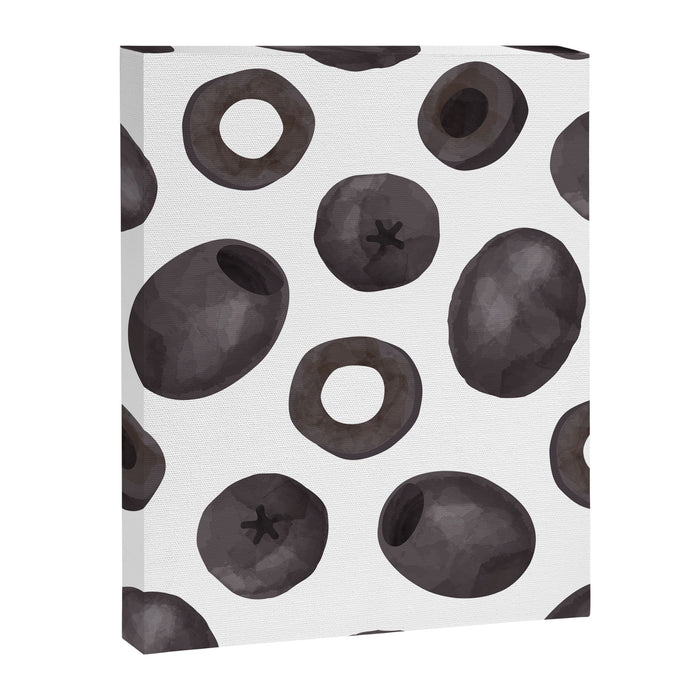 Black olive watercolor pattern print Canvas Print Gallery Image 1