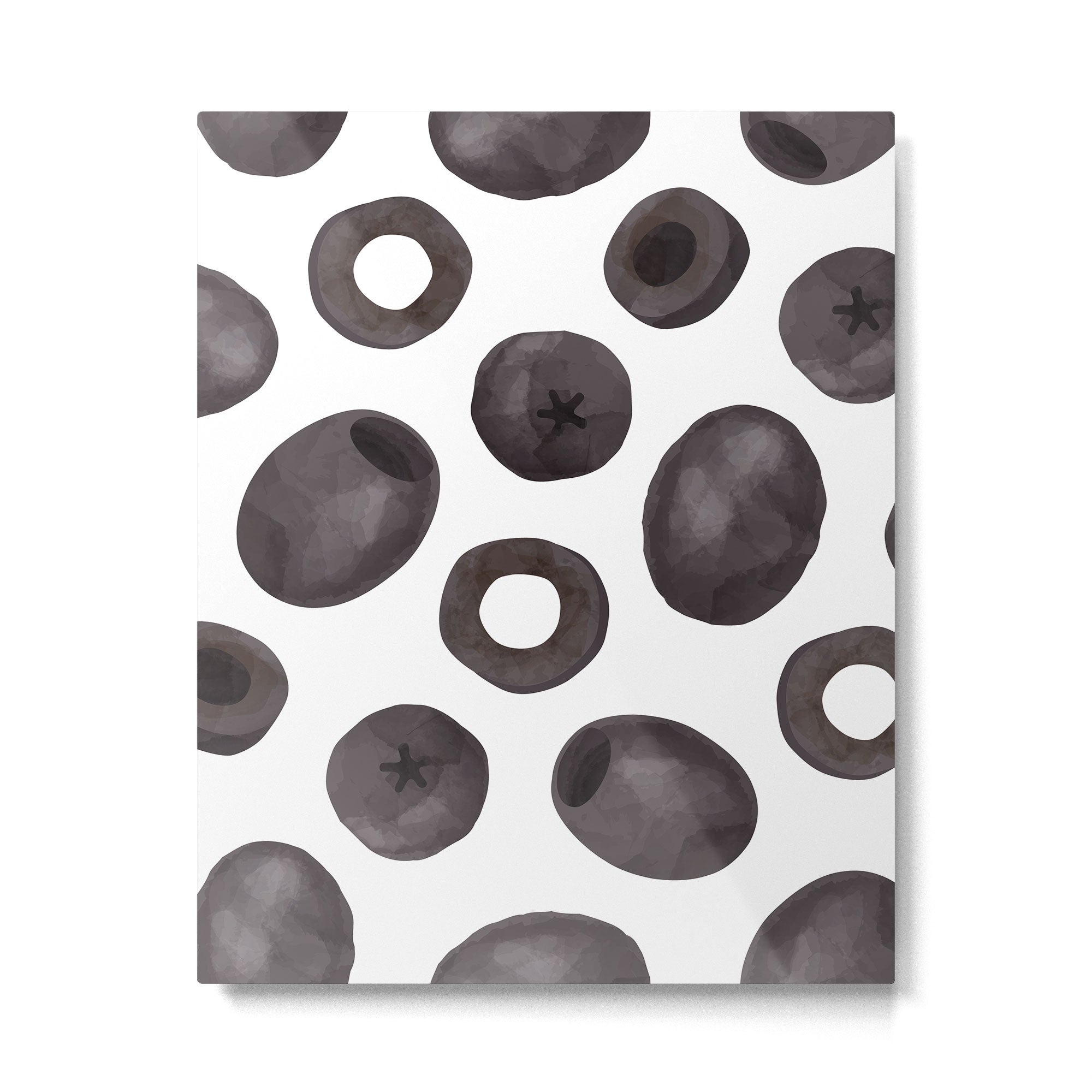 Black olive watercolor pattern print Metal Print Gallery Image 6