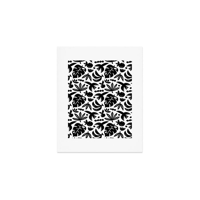 Black tropical summer nature art pattern Art Print Gallery Image 1