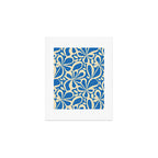 Blue abstract flower art pattern Art Print Gallery Image 1