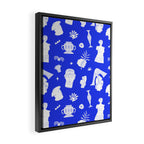 Blue ancient greek art statue pattern Framed Canvas Print Gallery Image 2
