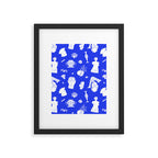 Blue ancient greek art statue pattern Framed Art Print Gallery Image 6