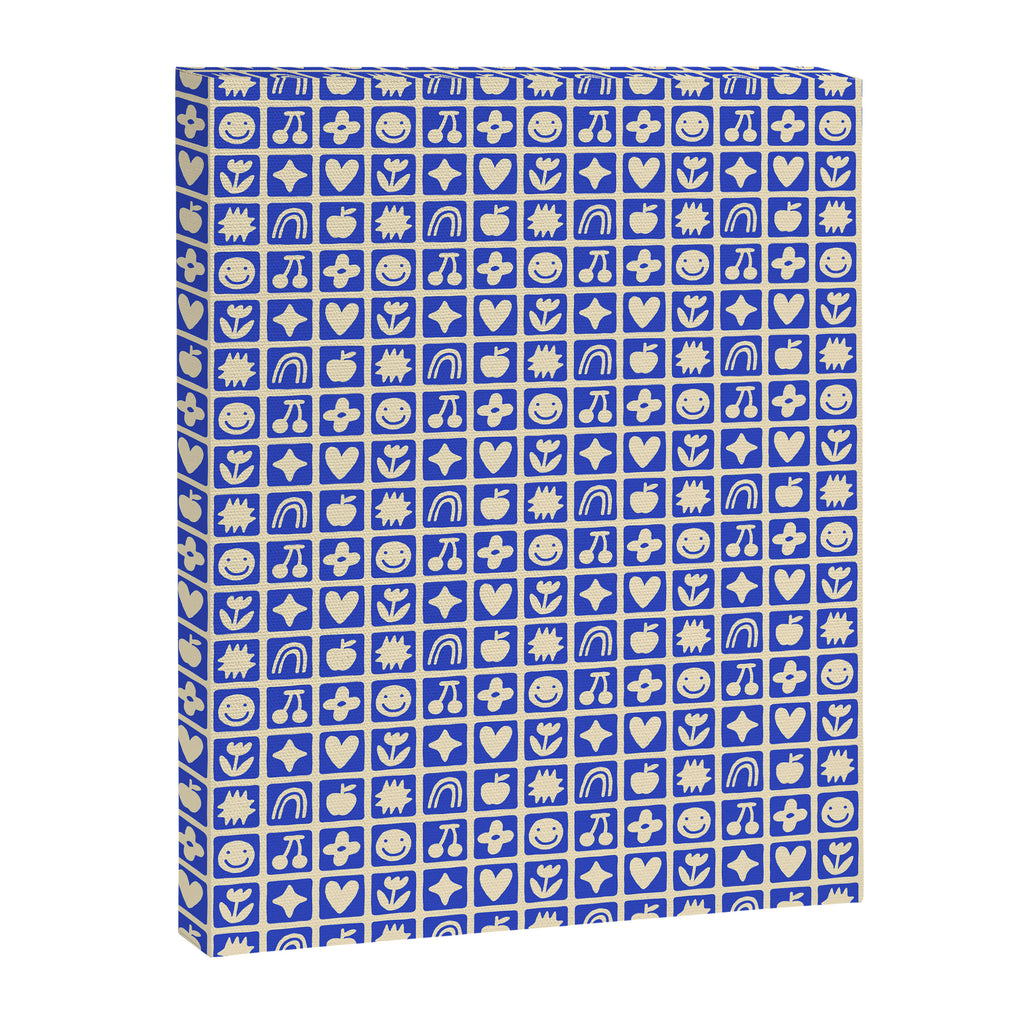 Blue children shape mosaic art pattern Canvas Print Gallery Image 6