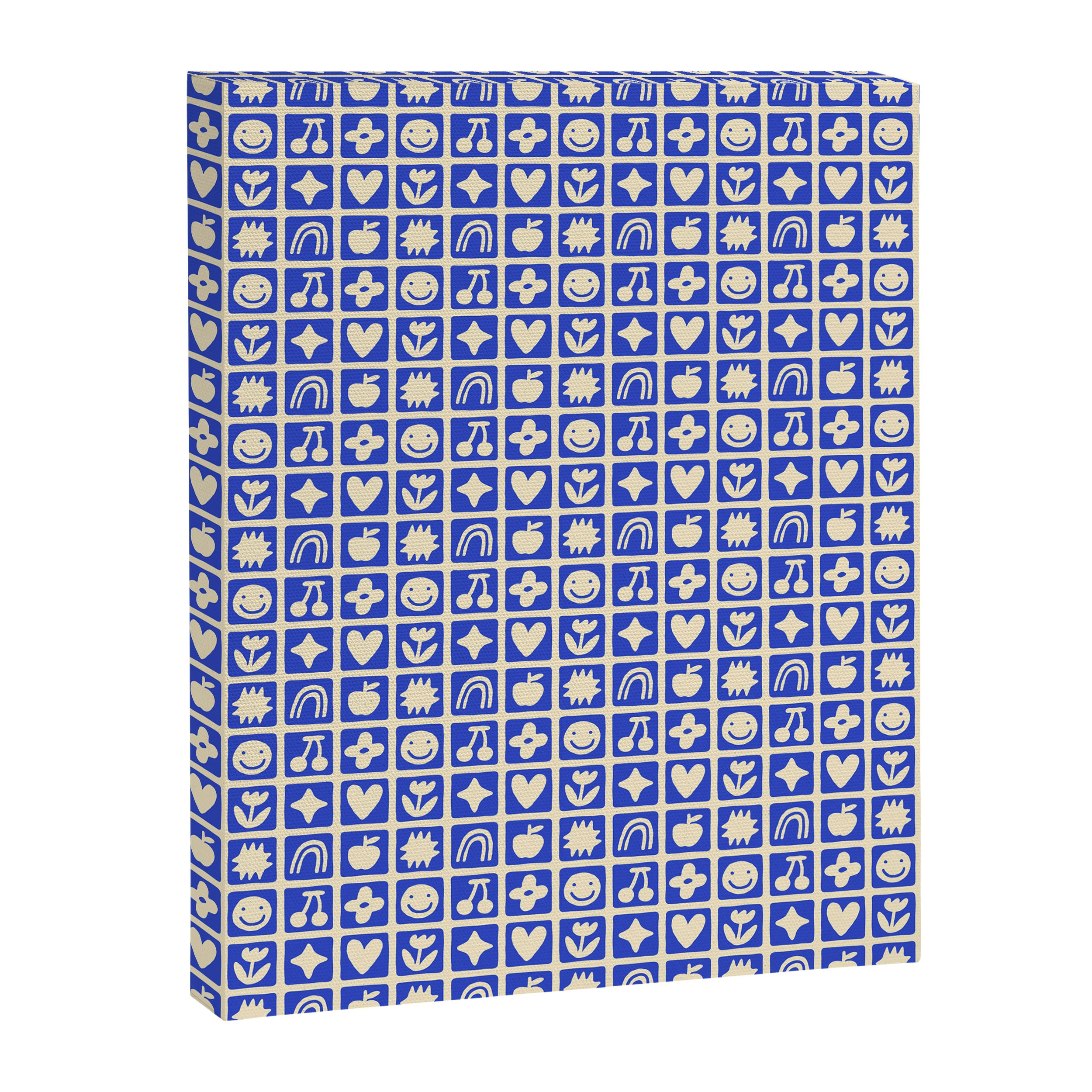 Blue children shape mosaic art pattern Canvas Print Gallery Image 6