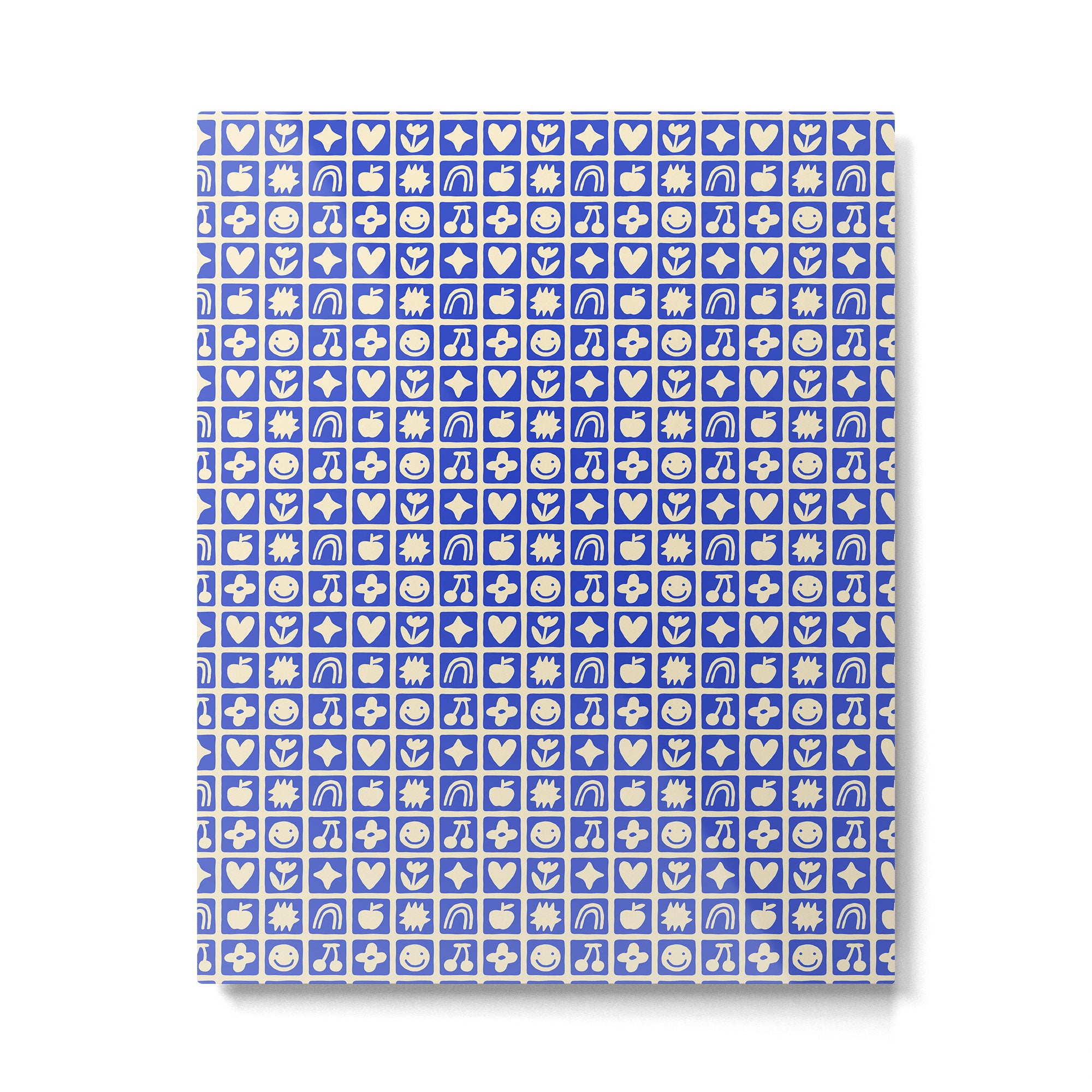 Blue children shape mosaic art pattern Metal Print Gallery Image 4