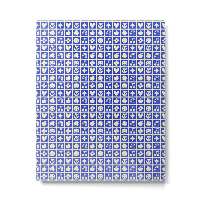 Blue children shape mosaic art pattern Metal Print Gallery Image 1