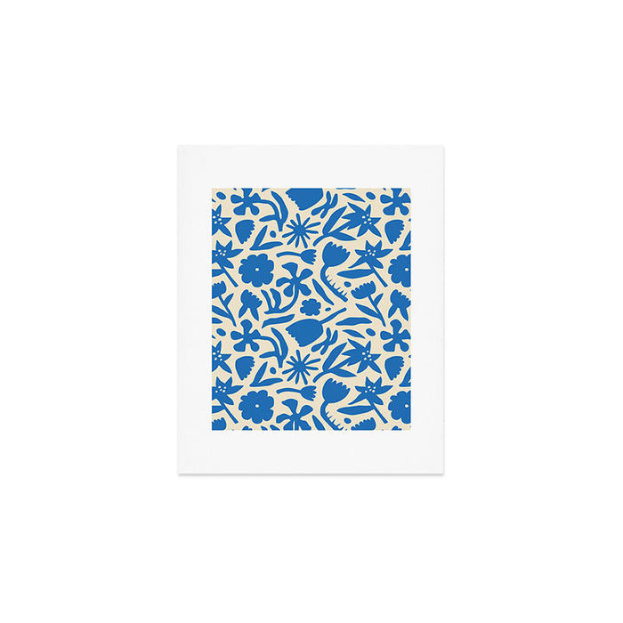 Blue flower nature art pattern Art Print Gallery Image 1
