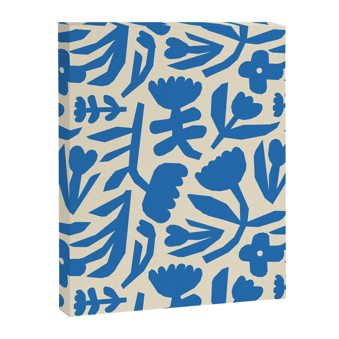 Blue flower nature art pattern Canvas Print Gallery Image 1
