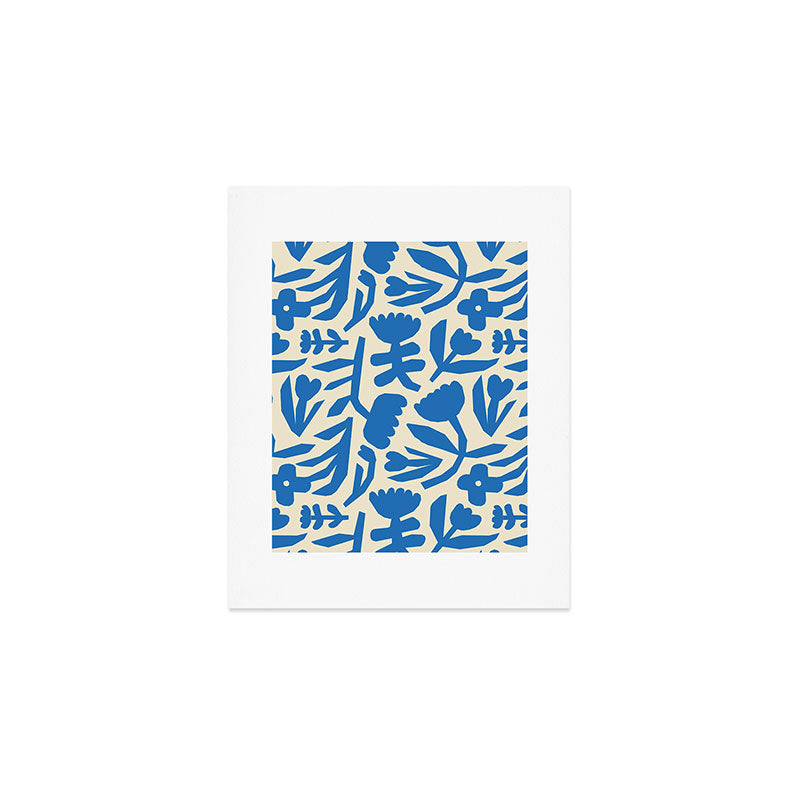 Blue flower nature art pattern Art Print Gallery Image 1