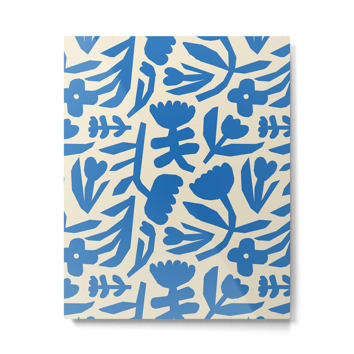 Blue flower nature art pattern Metal Print Gallery Image 1